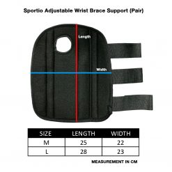 Sportio Adjustable Wrist Brace Support, PTT Outdoor, Sportio Adjustable Wrist Brace Support Pair Size,