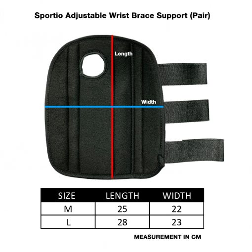 Sportio Adjustable Wrist Brace Support, PTT Outdoor, Sportio Adjustable Wrist Brace Support Pair Size,