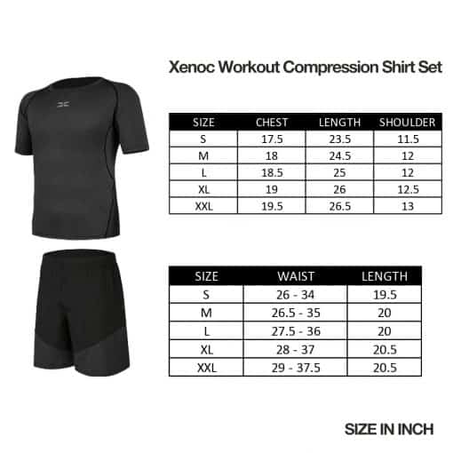 Xenoc Workout Compression Shirt Set Size
