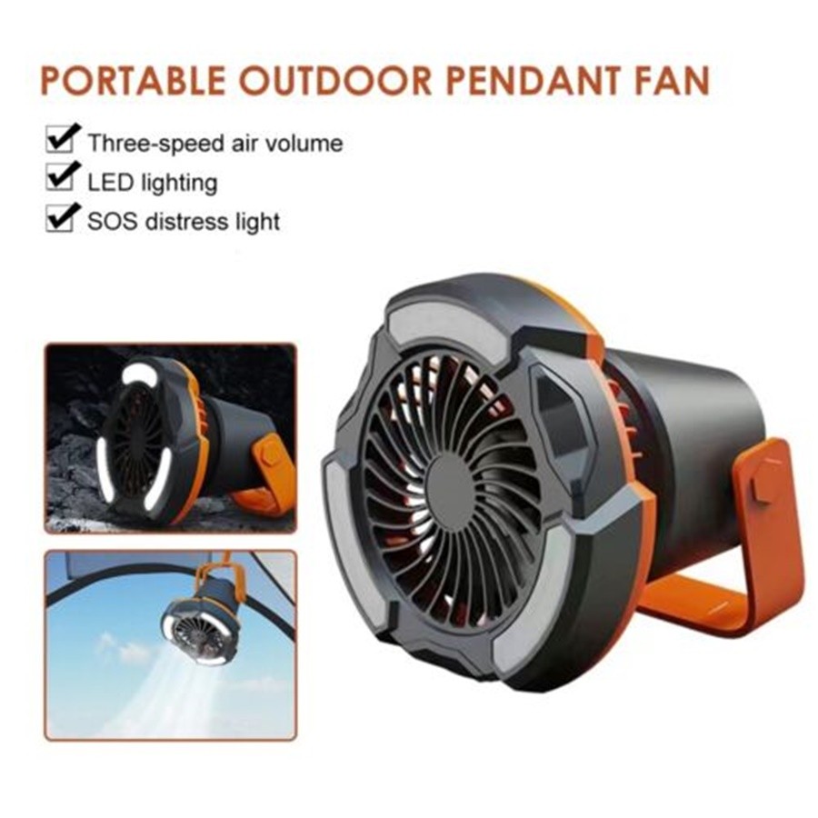 2-in-1 Portable Tent Fan with LED Light