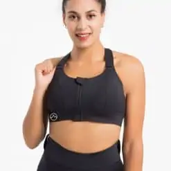 TAHAN Elite Performance Zip-Front Sports Bra, PTT Outdoor, TAHAN Elite Performance Zip Front Sports Bra Black,