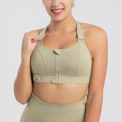 TAHAN Elite Performance Zip-Front Sports Bra, PTT Outdoor, TAHAN Elite Performance Zip Front Sports Bra Green,