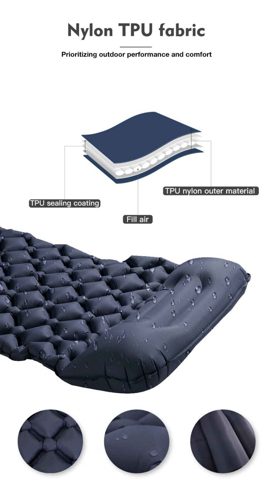 TAHAN EZ Inflatable Sleeping Pad with Pillow and Built In Pump | PTT Outdoor self inflating sleeping pad, camping mattress pad, best inflatable sleeping pad, inflatable sleeping pad, inflatable mattress