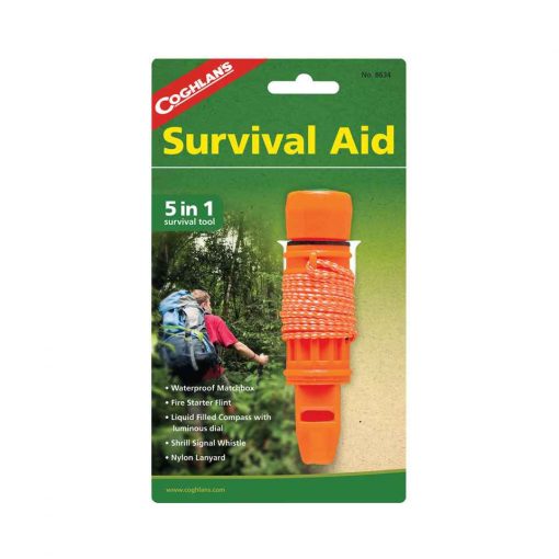 COGHLAN'S 5-IN-1 Survival Aid, whistle, sirestarter, survival tool, survival aid kit, 5 in 1 aid kit, emergency kit, emergency tools