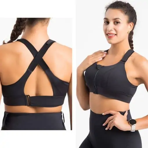 TAHAN Elite Performance Zip-Front Sports Bra, PTT Outdoor, TAHAN Elite Performance Zip Front Sports Bra Black 4,