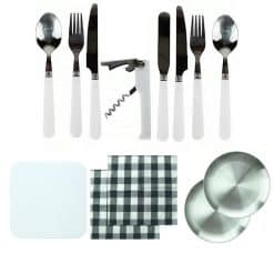TAHAN, PTT Outdoor, TAHAN Stainless Steel Portable Cutlery Set 4,