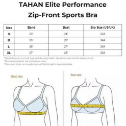 TAHAN Elite Performance Zip-Front Sports Bra