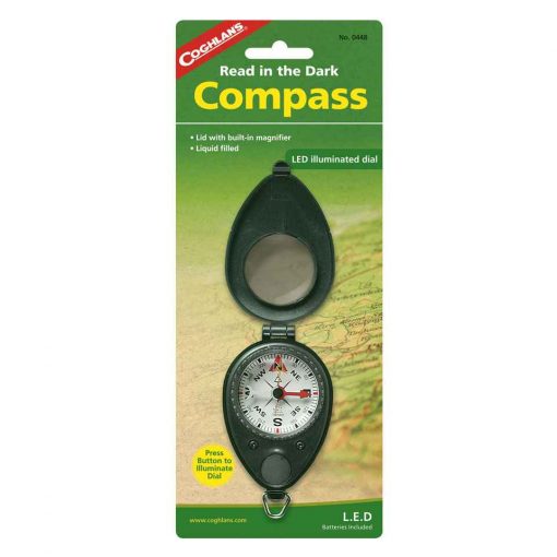 COGHLAN'S Compass with LED, compass, coghlan compas, kompas, sesat, lost, outdoor compass, tunjuk arah, gps