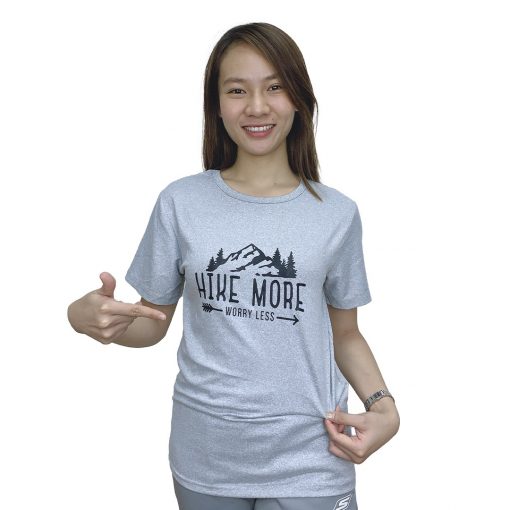 Hike More Worry Less Women’s T-Shirt, PTT Outdoor, Hike More Worry Less Shirt Grey,