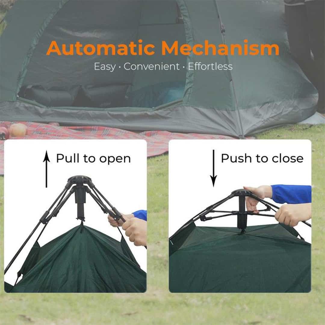 Instant Pop-up 2P Camping Tent | PTT Outdoor Instant Pop-up 2P Camping Tent, khemah, convenient, comfortable, breathble oxford tent, uv protection tent, sun screen, windprood, flysheet, outer tent, inner tent, 3 way tent, spacious space, large tent, family tent, easy tent, portable tent, lightweight tent, ringan, ruang, besar, canopy
