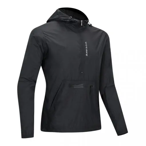 WOSAWE Hooded Windbreaker, raincover, top, cardigan, jacket, mens wear, men wear, man, women, woman, unisex, casual, windproof, water resistant, baju sejuk, winter soldier, hood, tutup kepala, raining, rainy, outer wear