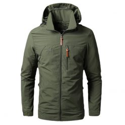 Windbreaker with Detachable Hood, jacket, man, men, unisex, standard size, asian size, water resistance, rain, coat, cardigan, shirt, jersey, top, hood, sweater, outer wear, knitwear, sweat shirt