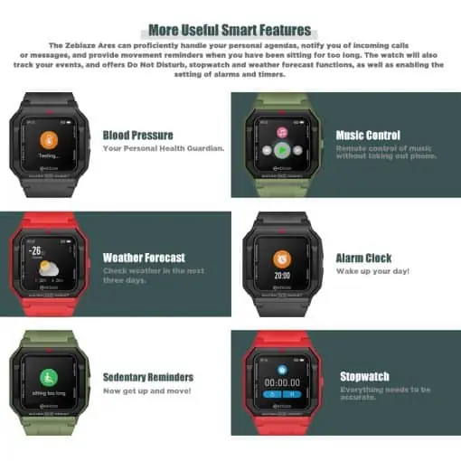 ZEBLAZE Ares Fitness Tracker, smart watch, jam tangan pintar, android, ios, smartwatch apps, running watch, cycling watch, jam, watches, men watch, unisez watch, rubber silicon, apple watch, samsung watch, zeblaze, lenovo, oppo, waterproof, water resistance, resistant, outdoor watch, GTS 2, GTR, fun keep, compatible, lightweight