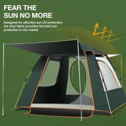 Instant Pop-up 6P Tent, popup tent, best pop-up tent, affordable tent, 6 men tent, pop up tent, best pop-up tent, instant up tent, 6 man tent, beach tent, Simple automatic set-up Comes with top cover, external canopy Built-in storage bag 6 person tent, camping teng, trip camp, family tent, khemag serbaguna, khemah keluarga