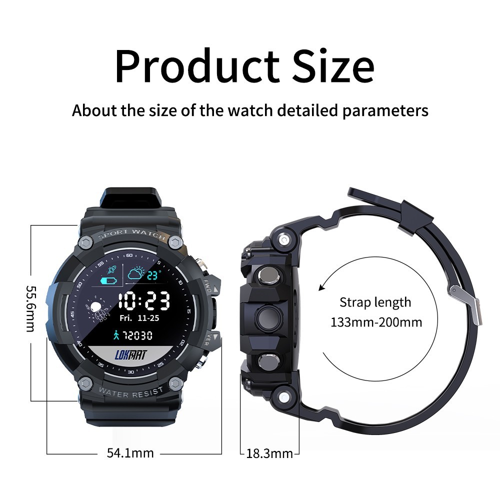 LOKMAT Attack 2 Smartwatch, jam tangan pintar, bluetooth, heart rate monitor, sleep monitor, outdoor, fitness, hiking, running, bracelet, kids, adult, affordable, hikers, femes, jam viral