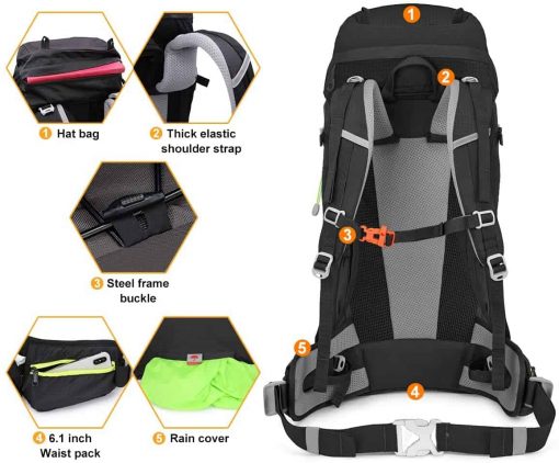 NEVO RHINO 45+5L Backpack, hiking backpack, hiking packs, camping backpack, large capacity, hiking backpack, 50L backpack, travel bag, bagpack, backpacks, travel backpack, 50liter, large capacity, big storage, awesome design