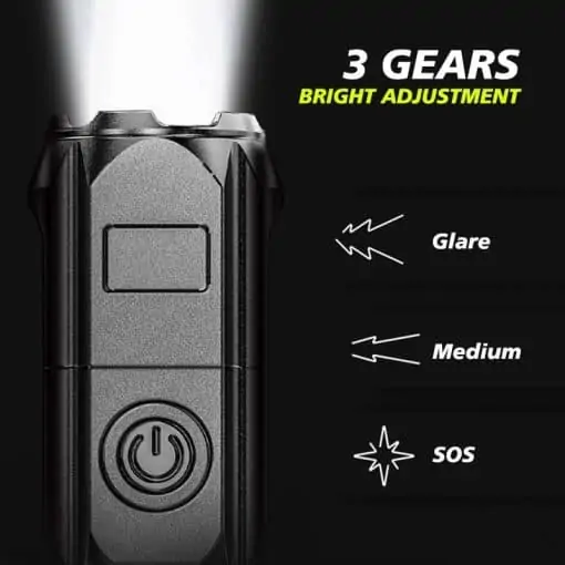 Rechargeable Tactical LED Flashlight, PTT Outdoor, Rechargeable Tactical LED Flashlight 3,