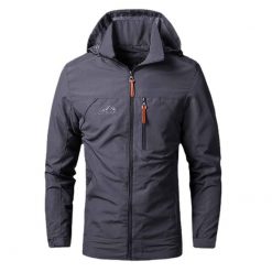 Windbreaker with Detachable Hood, jacket, man, men, unisex, standard size, asian size, water resistance, rain, coat, cardigan, shirt, jersey, top, hood, sweater, outer wear, knitwear, sweat shirt
