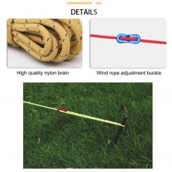 Reflective Tent Cords with Guylines Tensioner [Pack of 5], PTT Outdoor, Reflective Tent Cords with Guylines Tensioner 7 1,