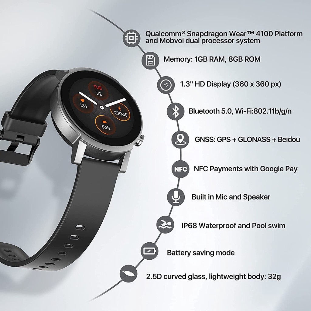 E3, GPS, smartwatch, TicWatch , TicWatch E3 Smartwatch, watch