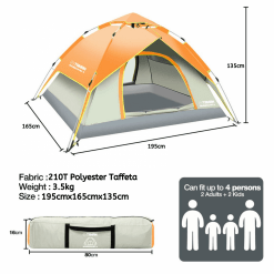 TAHAN BaseCamp 4 Tent, PTT Outdoor, TAHAN BaseCamp 4 4,