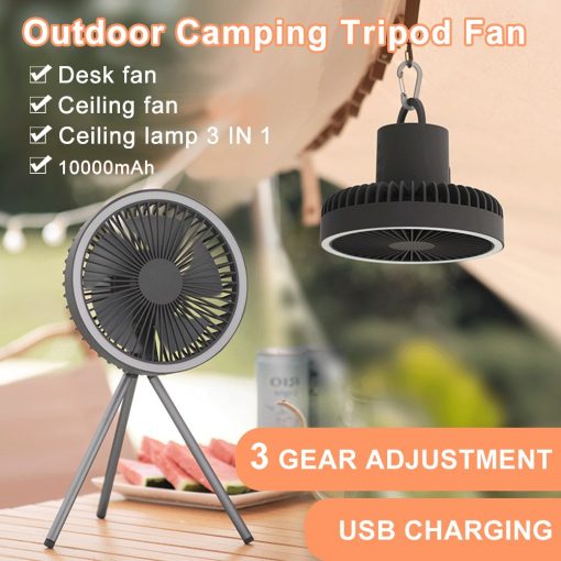TAHAN Ultrabreeze Outdoor Rechargeable Fan, PTT Outdoor, VISSKO Camping Tripod Desk Fan 2,