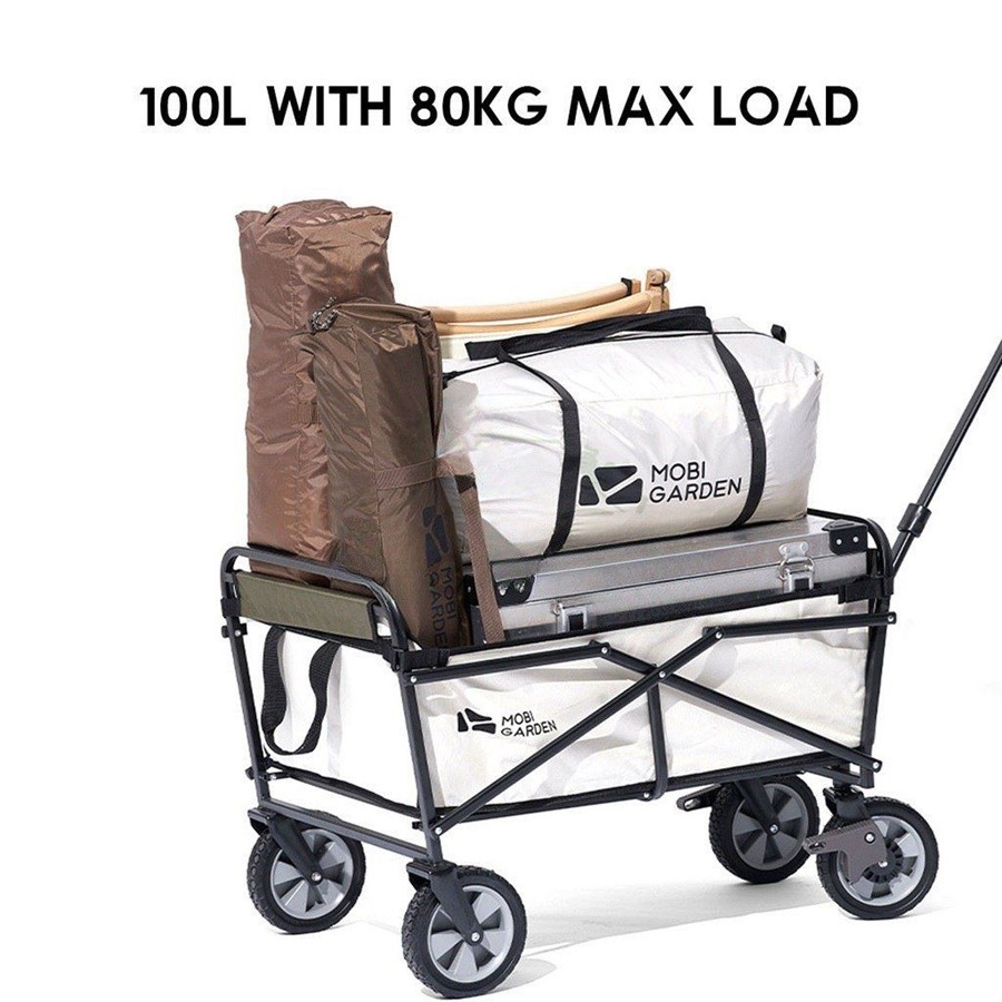MOBI GARDEN Trolley Wagon With Brake 100L Litre