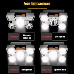 Outdoor Camping Rechargeable Headlamp (90x60x50mm), PTT Outdoor, Outdoor Camping Rechargeable Headlamp 90x60x50mm 6,