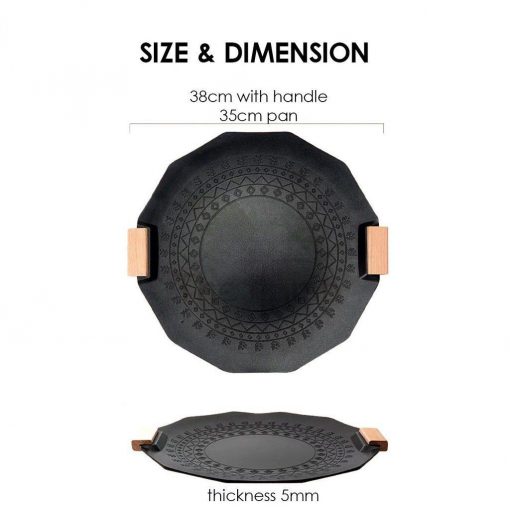 Non Stick Korean Grill Pan (Maifan Stone Coating), PTT Outdoor, Non Stick Korean Grill Pan Maifan Stone Coating 4,