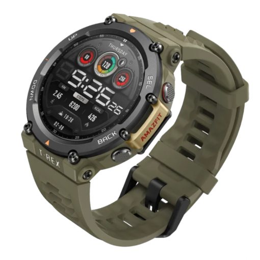 AMAZFIT T-Rex 2 GPS Smartwatch, PTT Outdoor, Wild Green,
