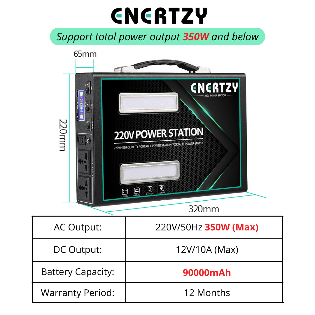ENERTZY Portable Power Station 350W, 90000mah | PTT Outdoor ENERTZY Portable Power Station 350W, 90000mah, PTT Outdoor, ENERTZY Portable Power Station 350w 90kmah,