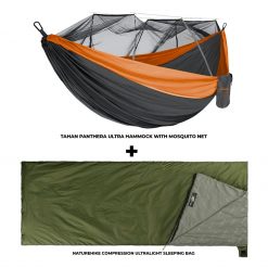 GrabPay x PTT Outdoor, PTT Outdoor, TAHAN Panthera Ultra Hammock with Mosquito Net Naturehike Sleeping Bag,