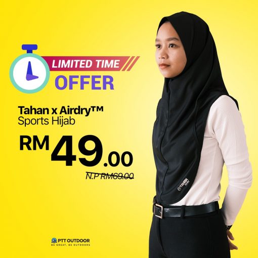 TAHAN x Airdry™ Sports Hijab, PTT Outdoor, TAHAN AIRDRY HIJAB ADS1,