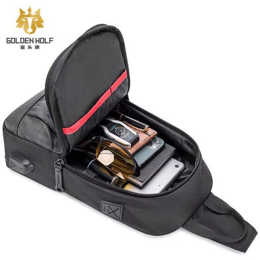 GOLDEN WOLF Anti-Theft Zipper Crossbody Garo Sling Bag, PTT Outdoor, ,
