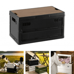 55L Outdoor Folding Storage Box with Wooden Lid, PTT Outdoor, 55L Outdoor Folding Storage Box with Wooden Lid 1,