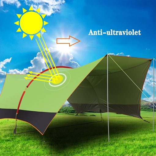 CoverAll UPF40 Flysheet Shelter, outdoor shelter, UV protection tarp, UPF 40, sunshade tarp, camping gear shelter, water resistance flysheet, versatile flysheet shelter, beach canopy tarp, picnic shade flysheet, portable flysheet shade, sun flysheet shelter tarp, durable construction, easy setup, wind resistance tarp, outdoor equipment, backyard shade, travel essentials, sun protection flysheet tarp rooftop, tent tarp, camping site shelter for 6 person