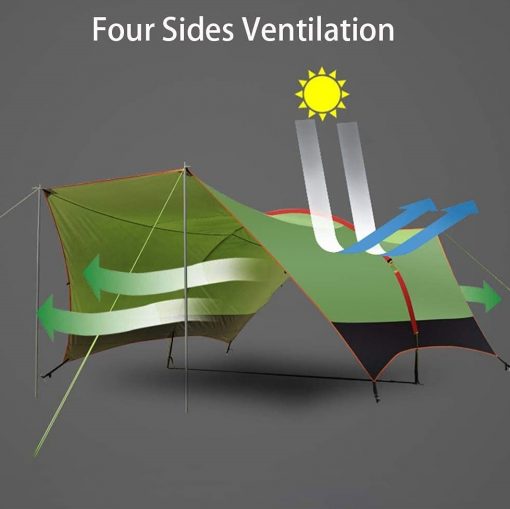 CoverAll UPF40 Flysheet Shelter, outdoor shelter, UV protection tarp, UPF 40, sunshade tarp, camping gear shelter, water resistance flysheet, versatile flysheet shelter, beach canopy tarp, picnic shade flysheet, portable flysheet shade, sun flysheet shelter tarp, durable construction, easy setup, wind resistance tarp, outdoor equipment, backyard shade, travel essentials, sun protection flysheet tarp rooftop, tent tarp, camping site shelter for 6 person