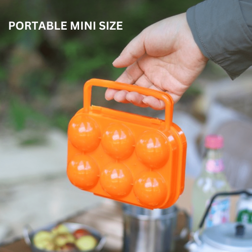 Egg Container with Handle - 6 Slots, PTT Outdoor, Egg Container with Handle 6 Pcs 1,