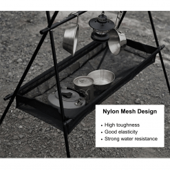 Foldable-Camping-Hanging-Rack-with-Mesh-Basket-nylon-mesh