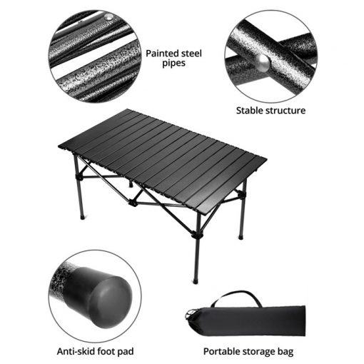 Chill Camping Combo, PTT Outdoor, Foldable Eggroll Lightweight Camping Table 120 and 95cm 3,