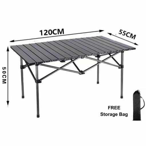 Chill Camping Combo, PTT Outdoor, Foldable Eggroll Lightweight Camping Table – 120cm size 1,