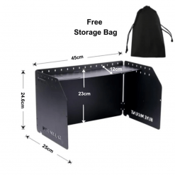 New Arrivals, PTT Outdoor, Foldable Outdoor Windshield 4 Fold with Top Black size,