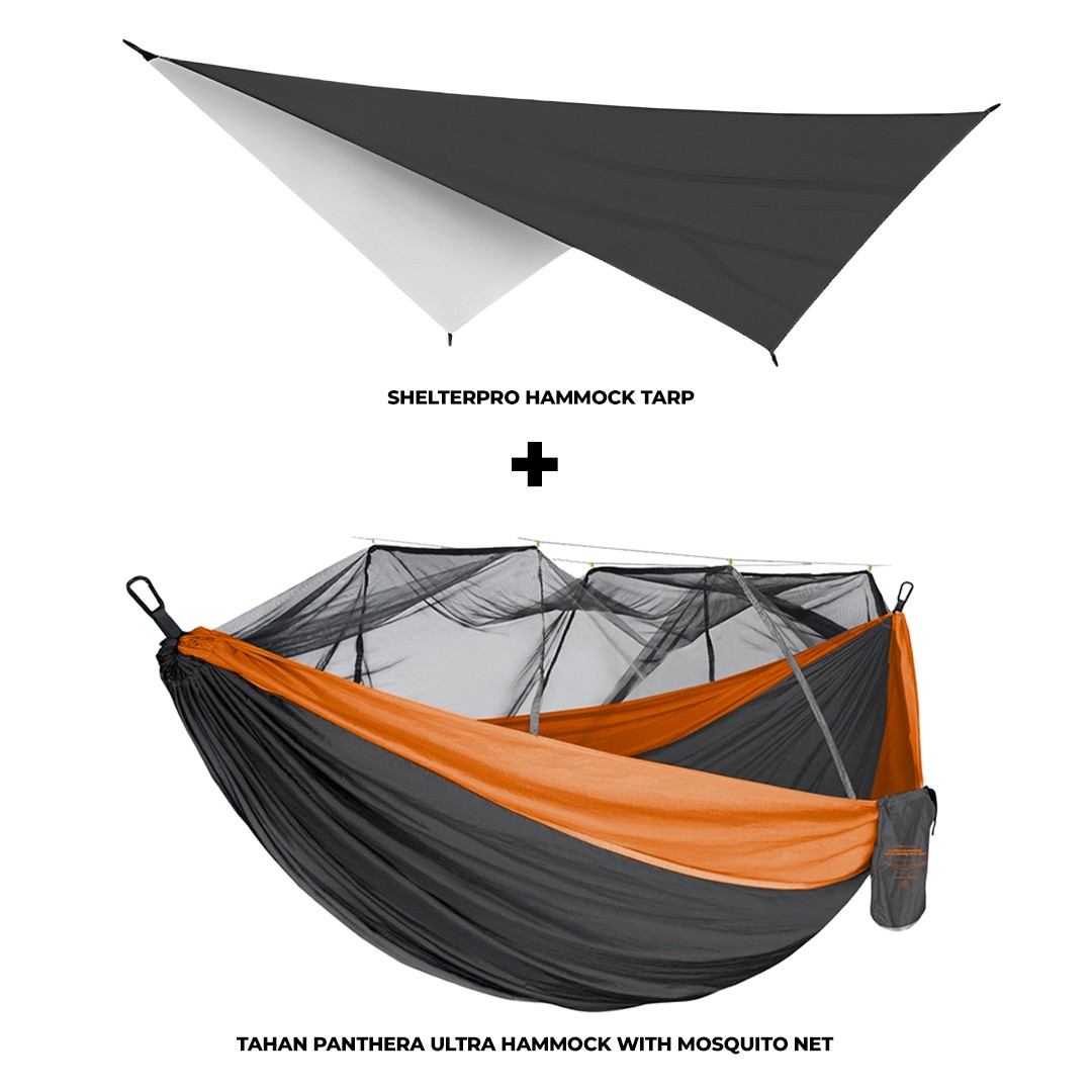 TAHAN Panthera Ultra Hammock with Mosquito Net | PTT Outdoor Hammock + ShelterPro Hammock Tarp