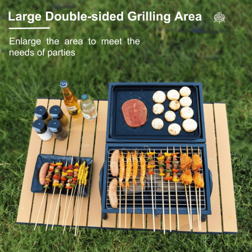 Portable Double Sided Outdoor Charcoal Grill, PTT Outdoor, Portable Double Sided Outdoor Charcoal Grill 2,
