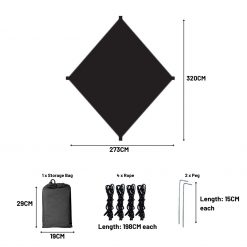 Explorer Hammock Combo, PTT Outdoor, ShelterPro Hammock Tarp Web Size,