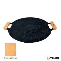 TAHAN 14IN Round Grill Pan, grill pan, TAHAN Grill pan, TAHAN camping pan, must-have outdoor cooking pan, lightweight hiking grill pan, convenient hiking grill pan, efficient outdoor cooking pan, travel-friendly outdoor cooking pan, pan for outdoor cook, non-stick pan, non sticky cooking pan, anti-melekat pan, iron pan, oil pouring port pan, one die-casting design pan, hangable pan, anti-slip pan, wear-resistant layer pan, multi-purpose pan, multifunction pan, roasting pan, stewing pan, stir-fry pan, easy cleaning pan