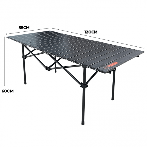 Outdoor Essential Combo, PTT Outdoor, TAHAN Foldable Eggroll Lightweight Camping Table – 120CM size heght 60cm,