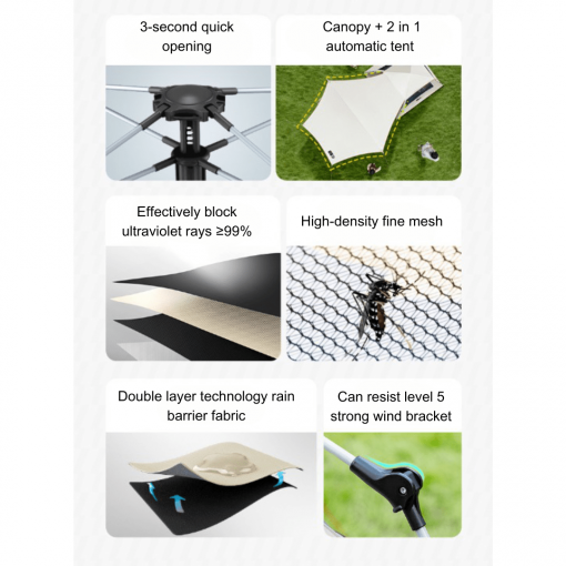 TXZ Auto Top-up Square Tent 2-4P - 7