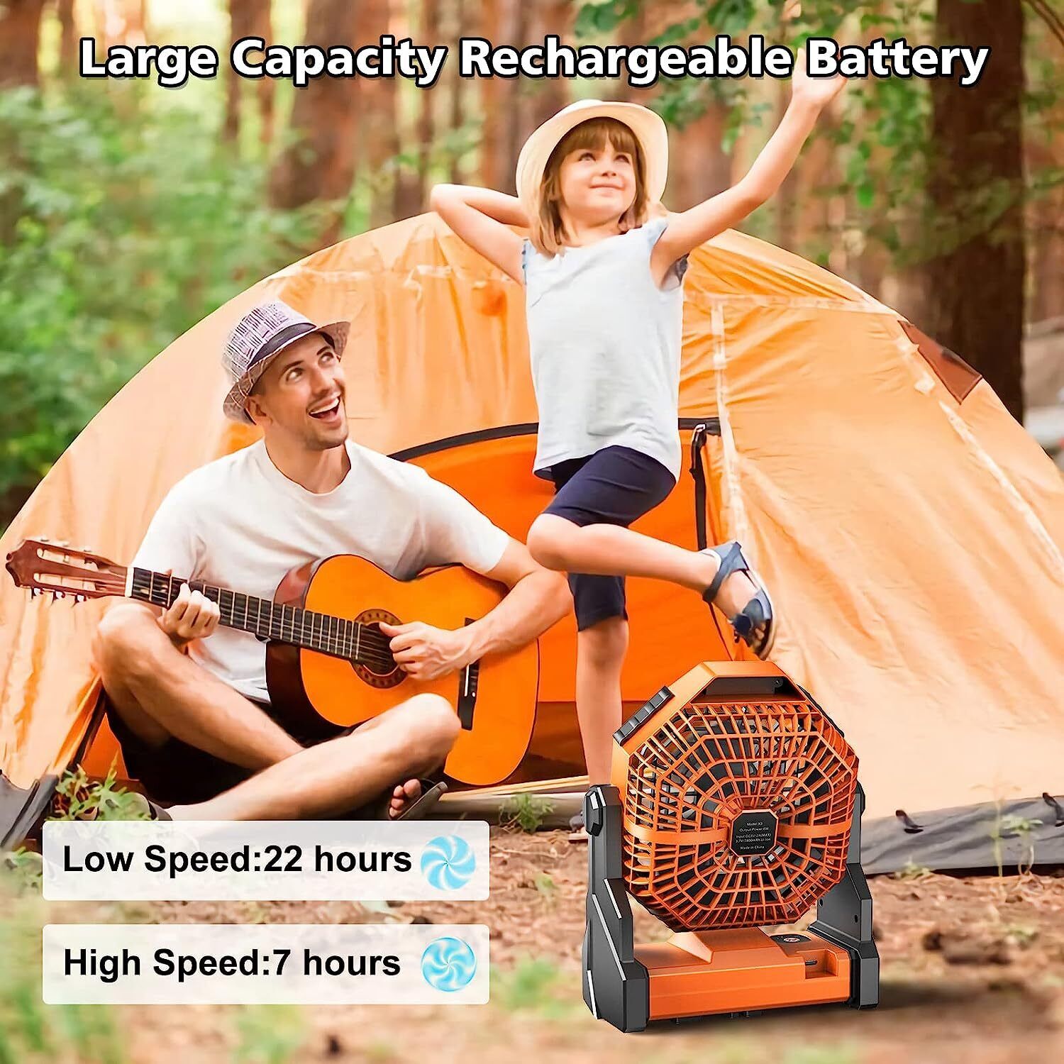 X3/X6 Rechargeable Camping Fan with LED Lantern, PTT Outdoor, X3 Rechargeable Camping Fan with LED Lantern Lifestyle 2,