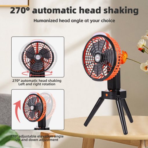 X3/X6 Rechargeable Camping Fan with LED Lantern, PTT Outdoor, X6 Rechargeable Camping Fan with LED Lantern Life 3,